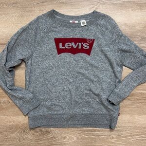 Levi's Heather Gray Crewneck with Red Emblem